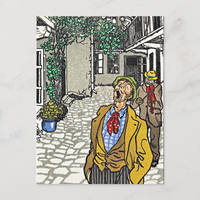 Cartão Postal Cantor naturalmente dotado, trabalho de arte de Mo (Frente)