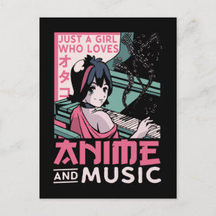 Cartão Postal Cantora De Piano Otaku, Garota De Música Animada J