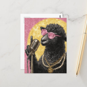 Cartão Postal Cantora Legal de Ovelha Negra