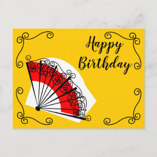 Cartão Postal Cantos do Leque Espanhol Paisagem de Aniversário