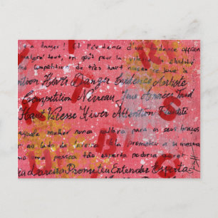 Cartão Postal Canvas Pintada e Escrita