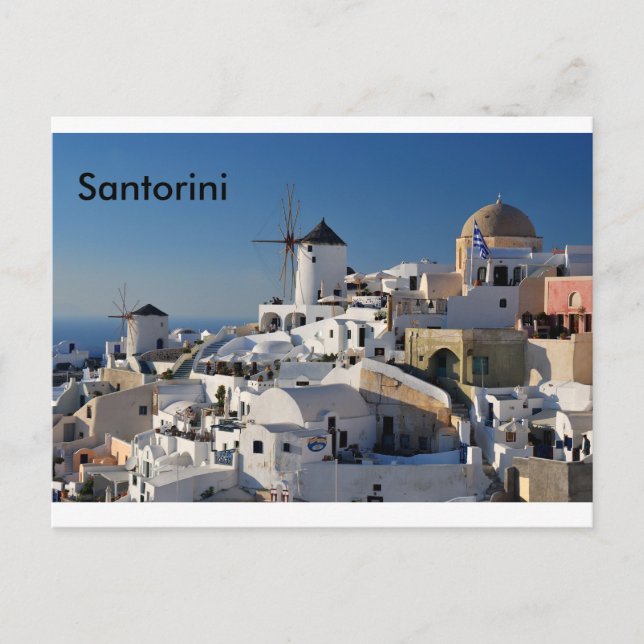 Cartão Postal Canvas Santorini (Frente)