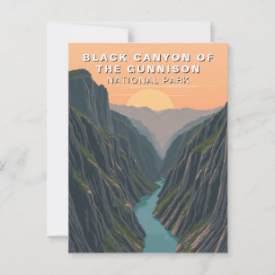 Cartão Postal Canyon Negro da Viagem Gunnison EUA