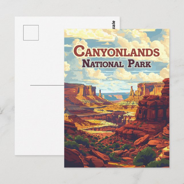 Cartão Postal Canyonlands National Park Utah Moab Retro (Frente/Verso)