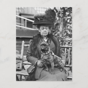 Cartão Postal Cão Bulldog Francês Campeão, década de 1920