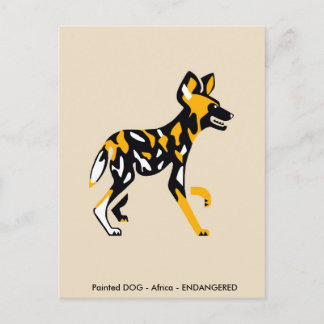Cartão Postal Cão caçador do Cabo - Cão pintado - Animal ameaçad