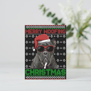Cartão Postal Cão Cane Corso Engraçado Alegre Latindo Natal