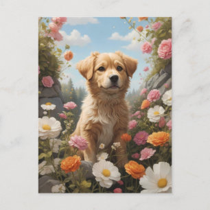 Cartão Postal cão cortado