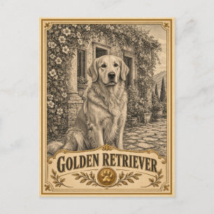Cartão Postal Cão de Água Retriever, Coleção Vintage Heritage