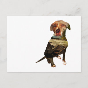 Cartão Postal cão de dupla exposição
