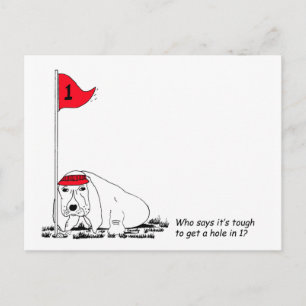 Cartão Postal Cão de Golfe Humorístico
