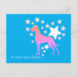 Cartão Postal Cão de Grande Porte Personalizado Estrela