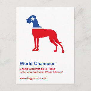 Cartão Postal Cão de grande raça kennel marketing postal campeão