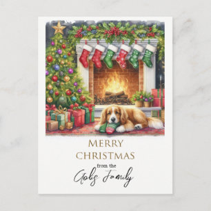 Cartão Postal Cão de Natal Personalizado