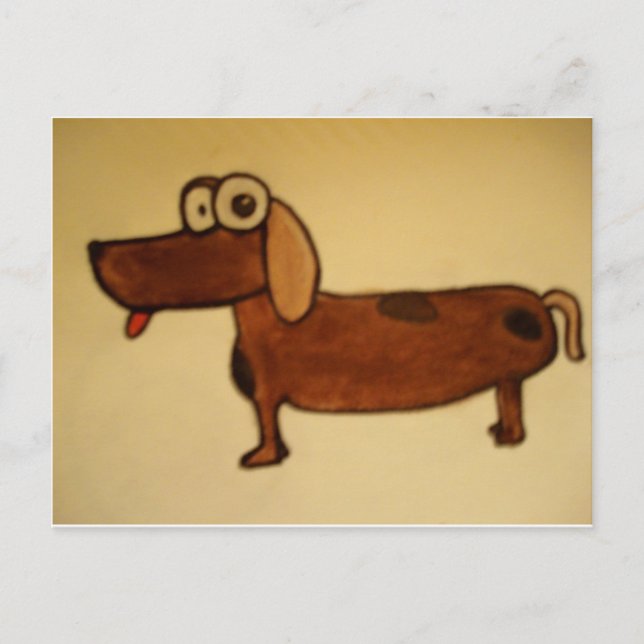 Cartão Postal cão de olho louco (Frente)