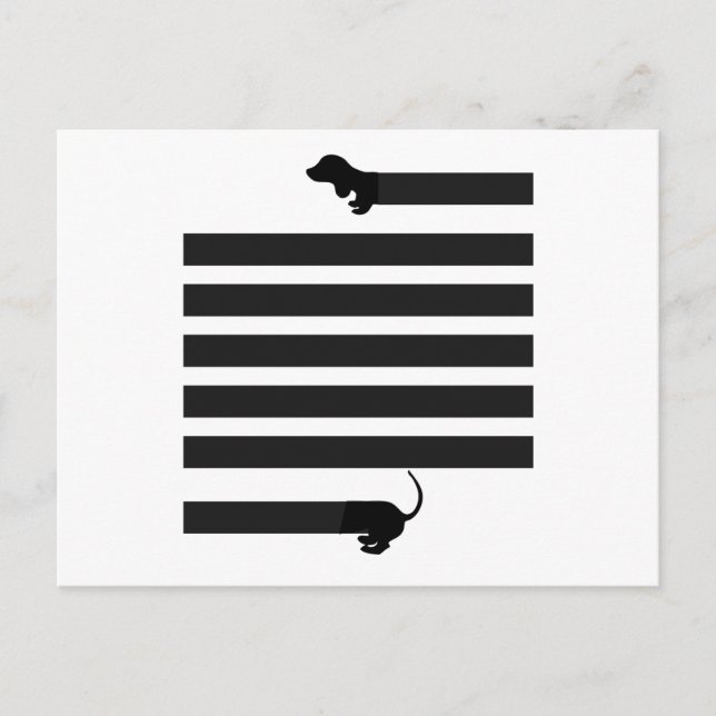 Cartão Postal cão de salsicha-do-mar (Frente)