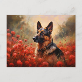 Cartão Postal cão german shepherd em cachorros