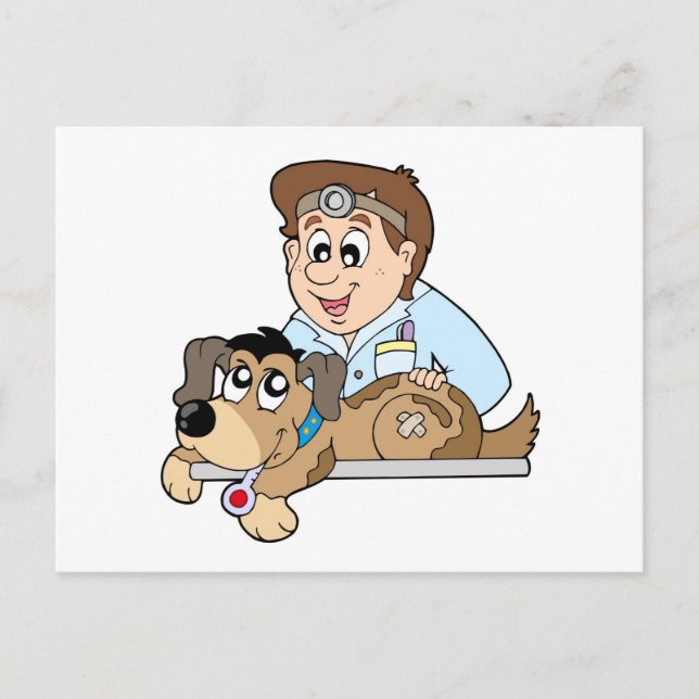Cartão Postal Cão no veterinário (Frente)
