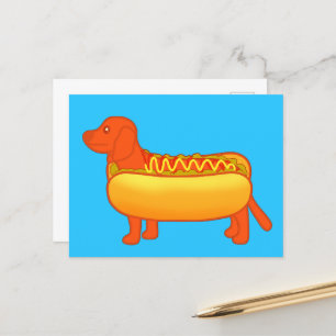 Cartão Postal Cão Quente Adorável Dachshund