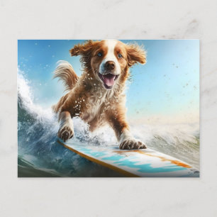 Cartão Postal Cão surfador