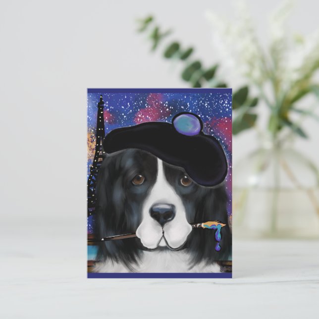 Cartão Postal Cão Terra Nova (Em pé/Frente)