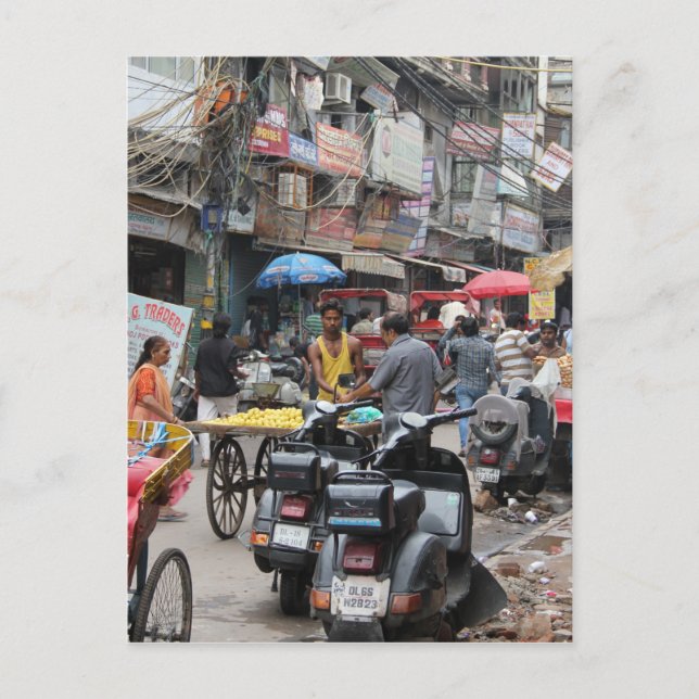 Cartão Postal Caos em Delhi (Frente)