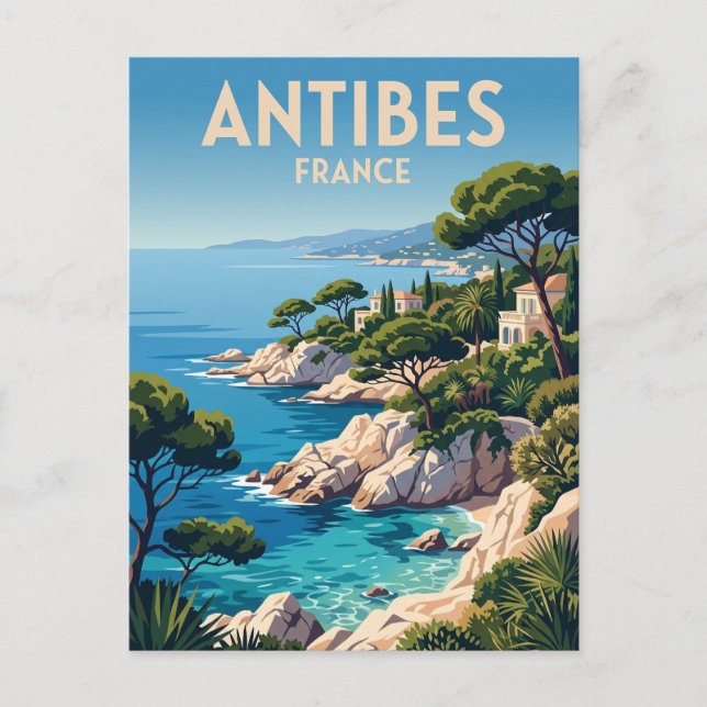 Cartão Postal Cap d'Antibes França (Frente)
