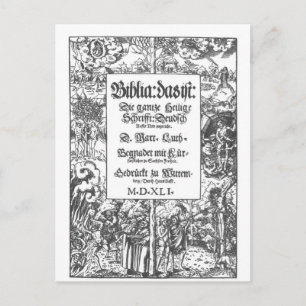 Cartão Postal Capa da antiga Bíblia de Lutero