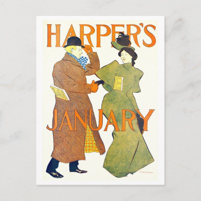 Cartão Postal Capa da Harper's de Janeiro de 1895 (Frente)
