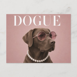 Cartão Postal Capa de Labrador Chocolate Rosa Cachorro