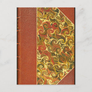 Cartão Postal Capa de Livro Antigo, Padrão de Ondulação Ornament