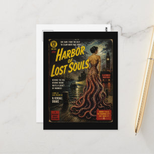 Cartão Postal Capa de Livro de Terror Falso Porto das Almas Perd