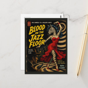 Cartão Postal Capa de Livro de Terror Mistério de Assassinato Ze