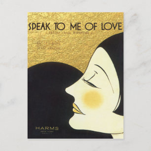 Cartão Postal Capa de Partitura Vintage Speak to Me of Love 1930