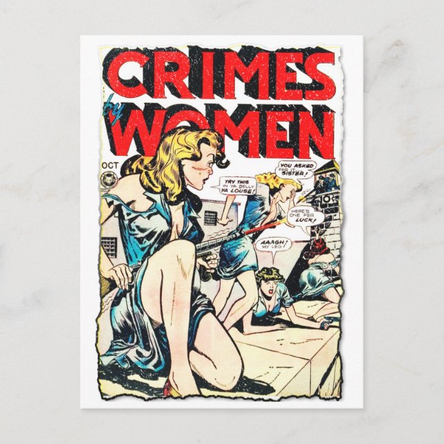 Cartão Postal Capa de Quadrinho da Era de Ouro Crimes by Women # (Frente)