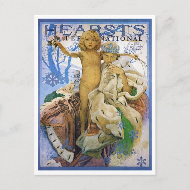 Cartão Postal Capa de Revista, Alphonse Mucha (Frente)