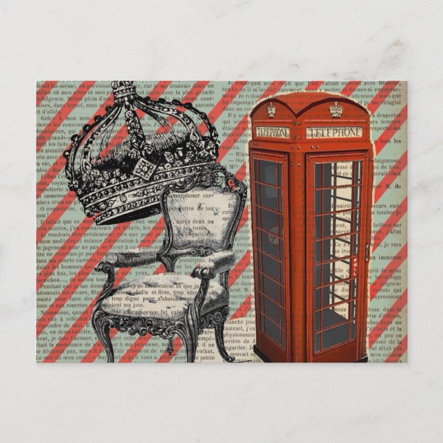 Cartão Postal capa de telefone vitoriana jubileu coroa londres (Frente)