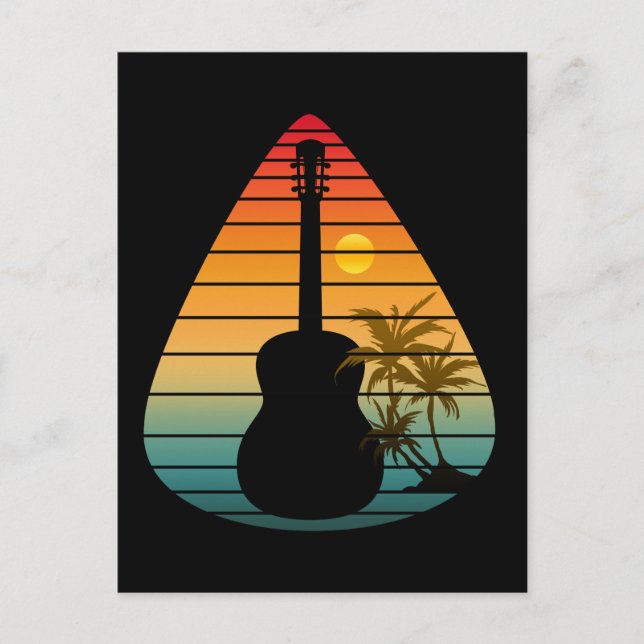 CARTÃO POSTAL CAPA DE VIOLÃO TENDÊNCIA PÔR DO SOL  (Frente)
