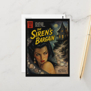 Cartão Postal Capa do Livro de Fantasia e Terror The Sirens Barg