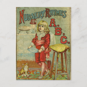 Cartão Postal Capa do Livro Infantil ABC de Rimas Infantis Antig