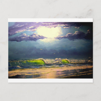 Cartão Postal Capa do mar iluminada pela lua