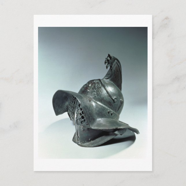 Cartão Postal Capacete de bronze do gladiador trácio, Roman, 1ru (Frente)