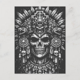 Cartão Postal Capacete de Caveira Asteca por BurnsInHell