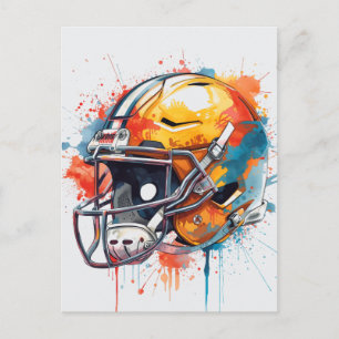 Cartão Postal Capacete de Futebol Motivacional Inspirador