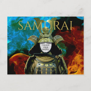 Cartão Postal Capacete de Samurai com Foto Mutável