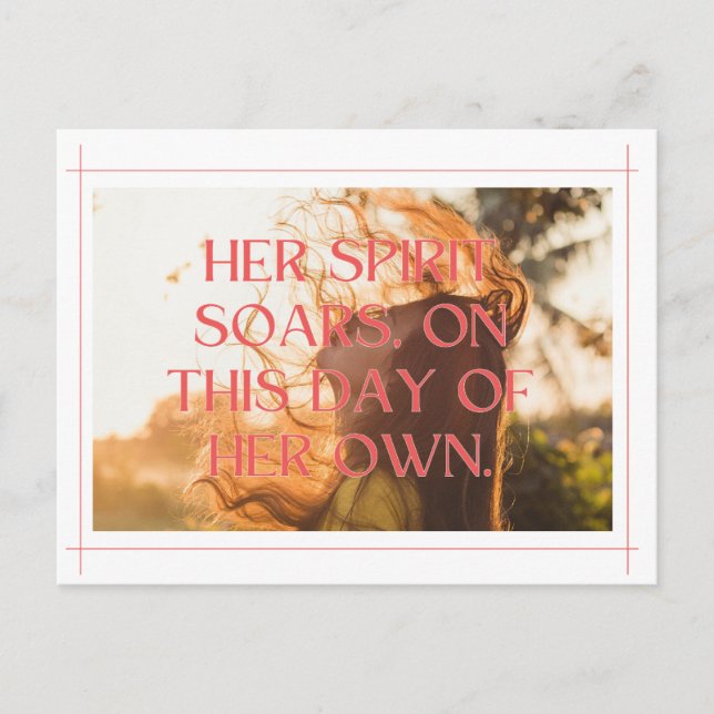 Cartão Postal Capacitar a Mulher Gráfico: Celebrando a Liberdade (Frente)