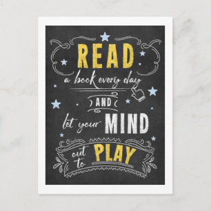 Cartão Postal Capas de livros em outdoor Leia um livro