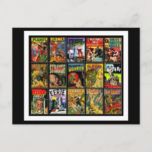 Cartão Postal Capas de Revistas em Quadrinhos Antigas em Postais