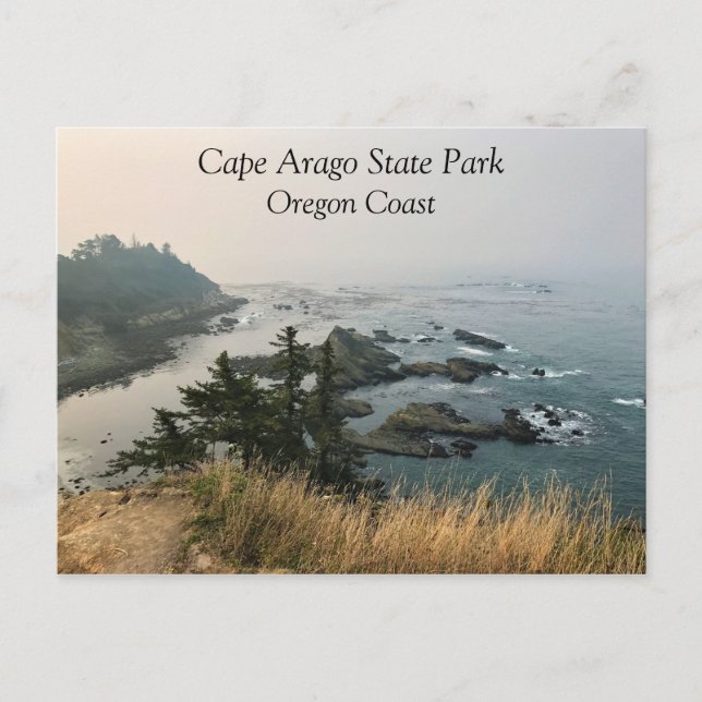 Cartão Postal Cape Arago State Park, Costa do Oregon (Frente)