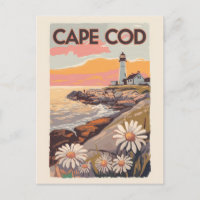 Cape Cod Massachusetts Arte de Viagem Pintura Retr